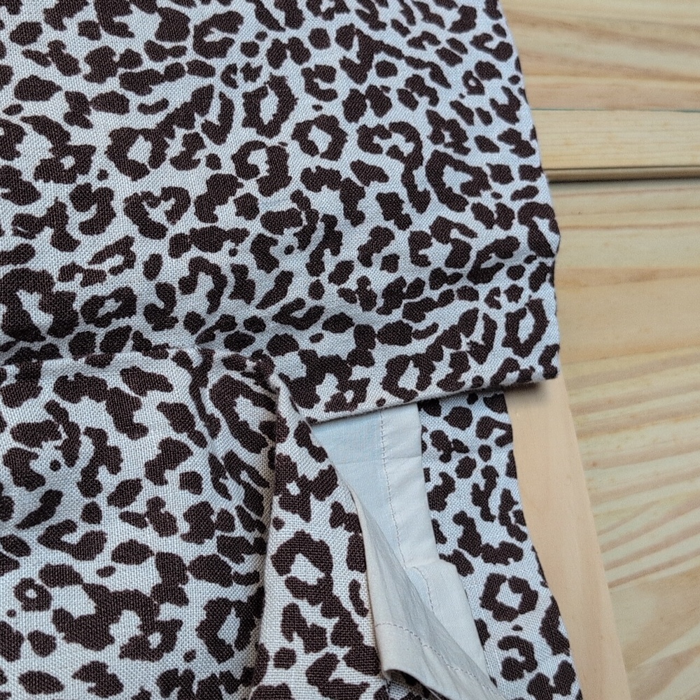 J. Crew Linen Leopard Print No. 2 Pencil Skirt Size 4 - Picture 7 of 9